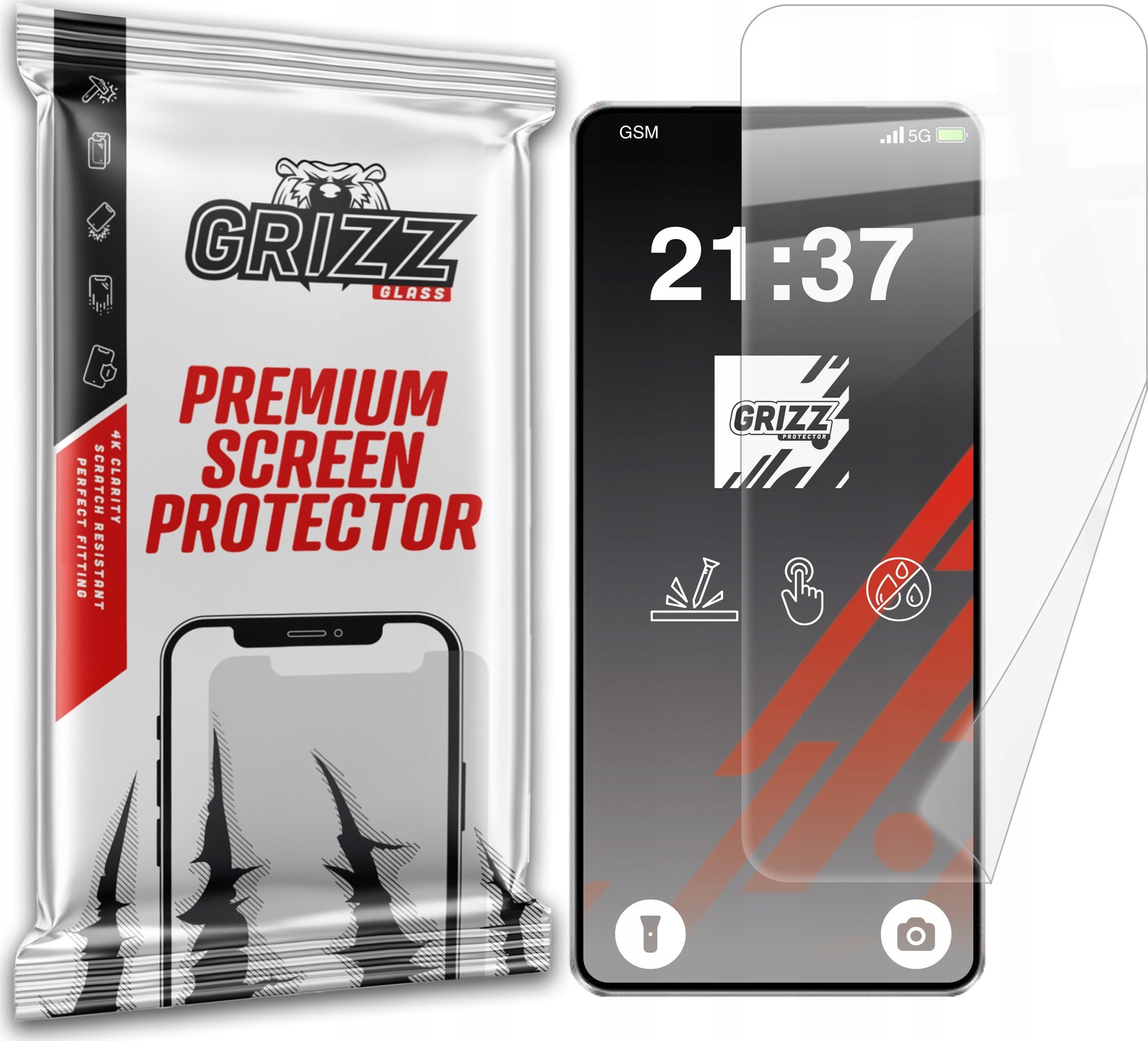 Fletë mbrojtëse qeramike Grizz për Vivo IQOO Z9 Turbo Plus, transparente