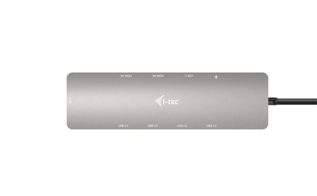 Stacion dokimi i-tec USB-C Metal Nano, 2x HDMI, 100W, i hirtë