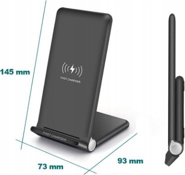 Безжичен полнач Bounn Wireless Charger 20W, Quick Charge 3.0, црн