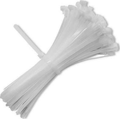 Lidhëse kabllosh Qoltec Reusable, 7.2 x 250mm, najlon UV, të bardha