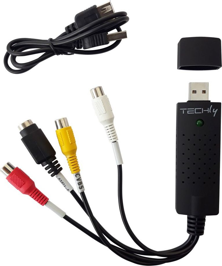 Kapës video USB Techly I USB VIDEO 700TY, USB 2.0, RCA dhe S Video, i bardhë