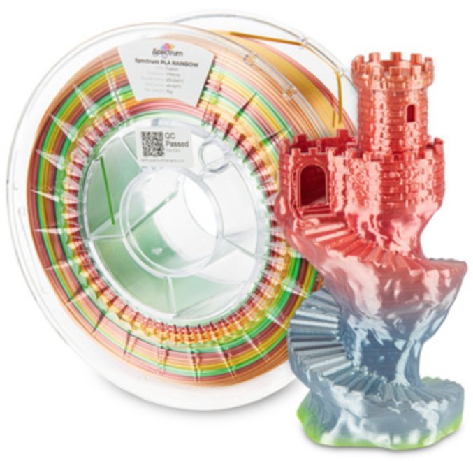 Filament 3D Spectrum PLA Silk Rainbow 81016, 1.75mm, 1000g, shumëngjyrësh