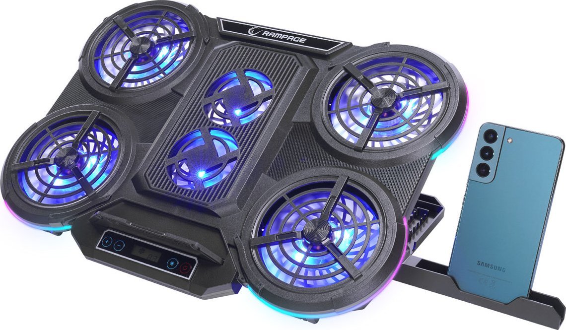 Ftohës laptopi Rampage PROTE R6, 10 17", 6 ventilatorë, gri