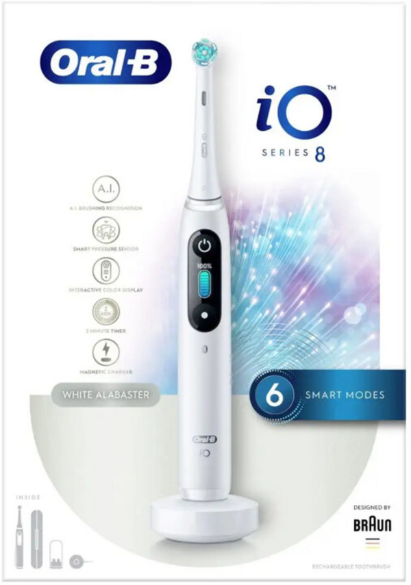 Brushë e dhëmbëve magnetike Oral-B iO Series 8 White Alabaster
