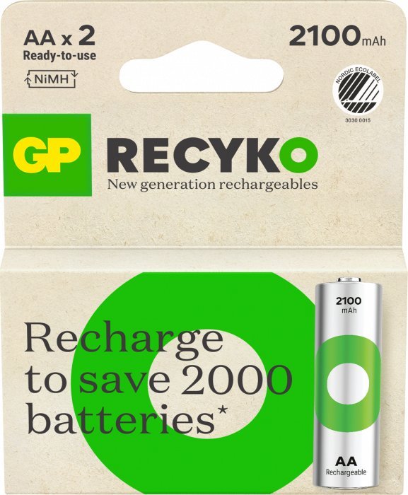 Bateri rikarikueshme GP ReCyko AA, 2100mAh, NiMH, paketim 2 copë