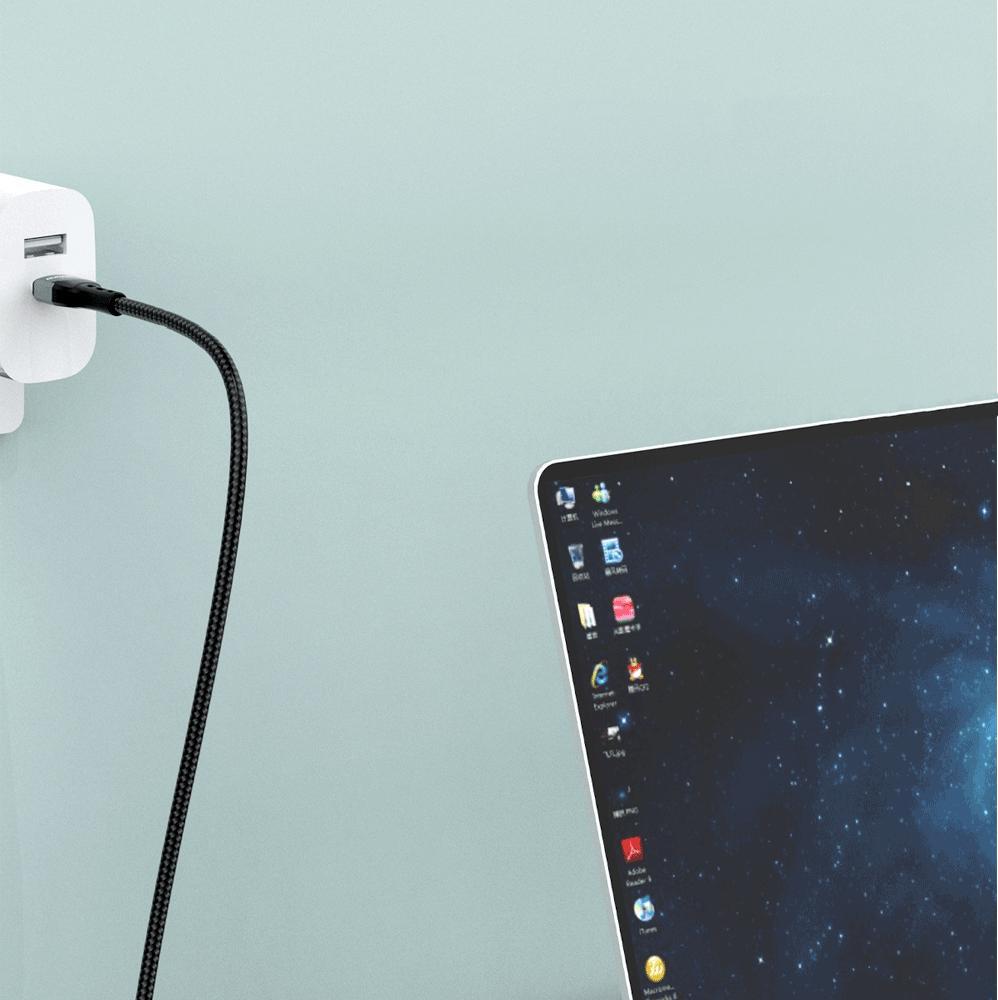 Kabllo Dudao USB-C - Lightning, e zezë