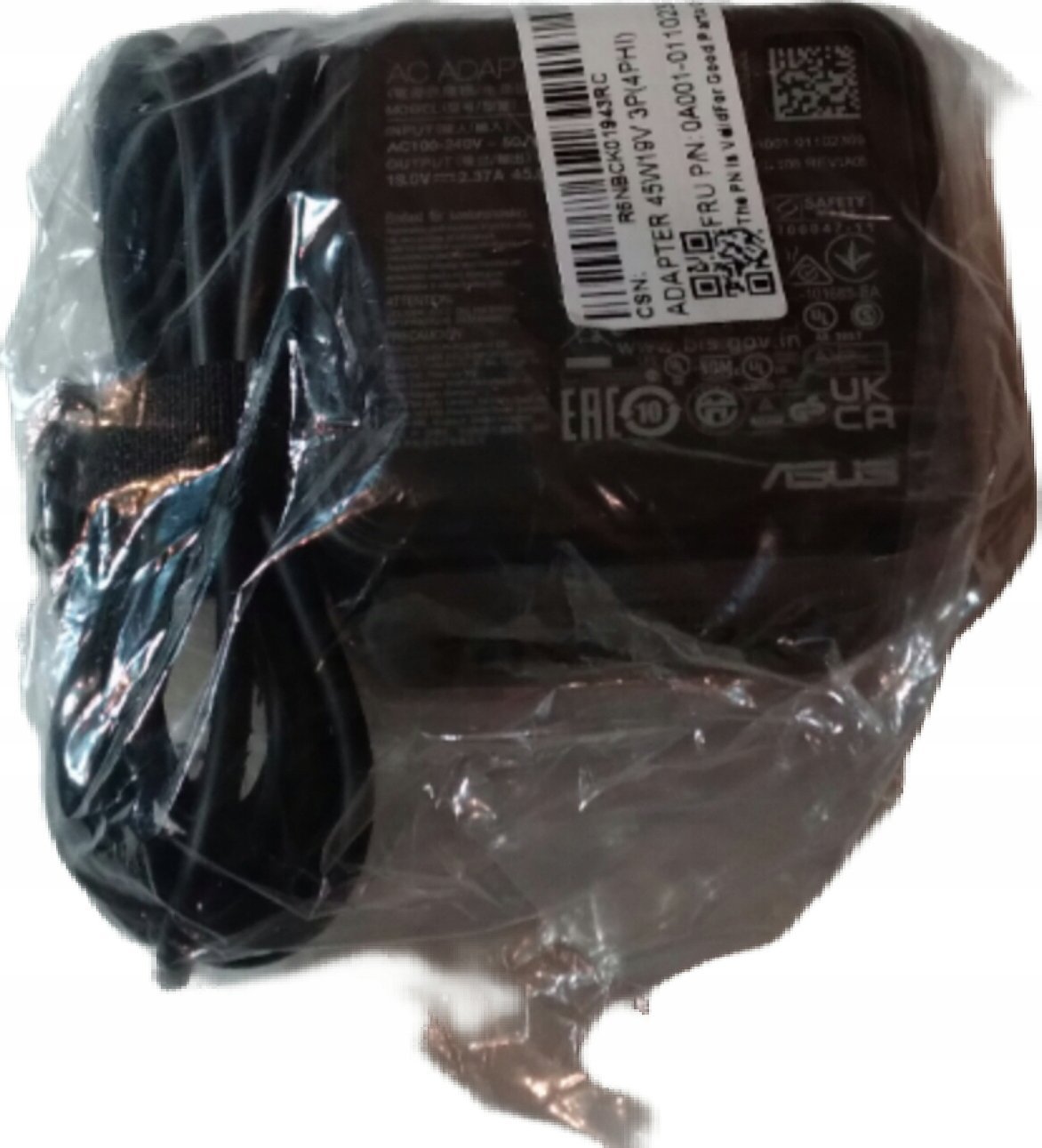 Адаптер за напојување ASUS 0A001-00694300, 45W, за лаптоп, црн
