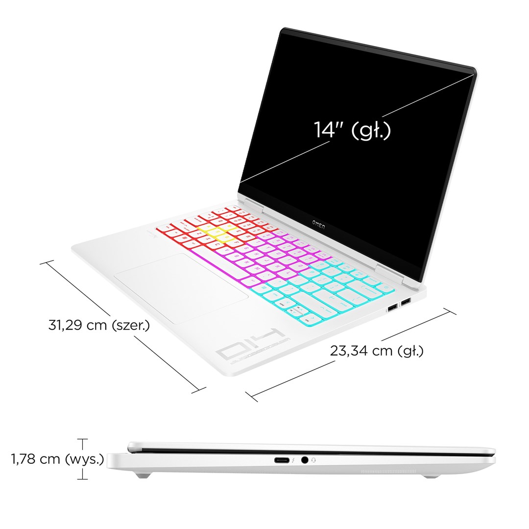 Laptop HP OMEN 14-fb0030nw, 14", Intel 185H, 32 GB RAM, 1 TB SSD, NVIDIA GeForce RTX 4070, i bardhë