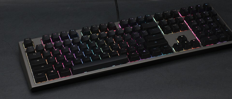 Tastierë lojërash Ducky Shine 7, Cherry MX Blue, e zezë/e hirtë