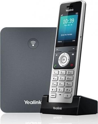 Telefoni pa tel Yealink W76P, sistem DECT SIP, me kufje 3.5mm, gri