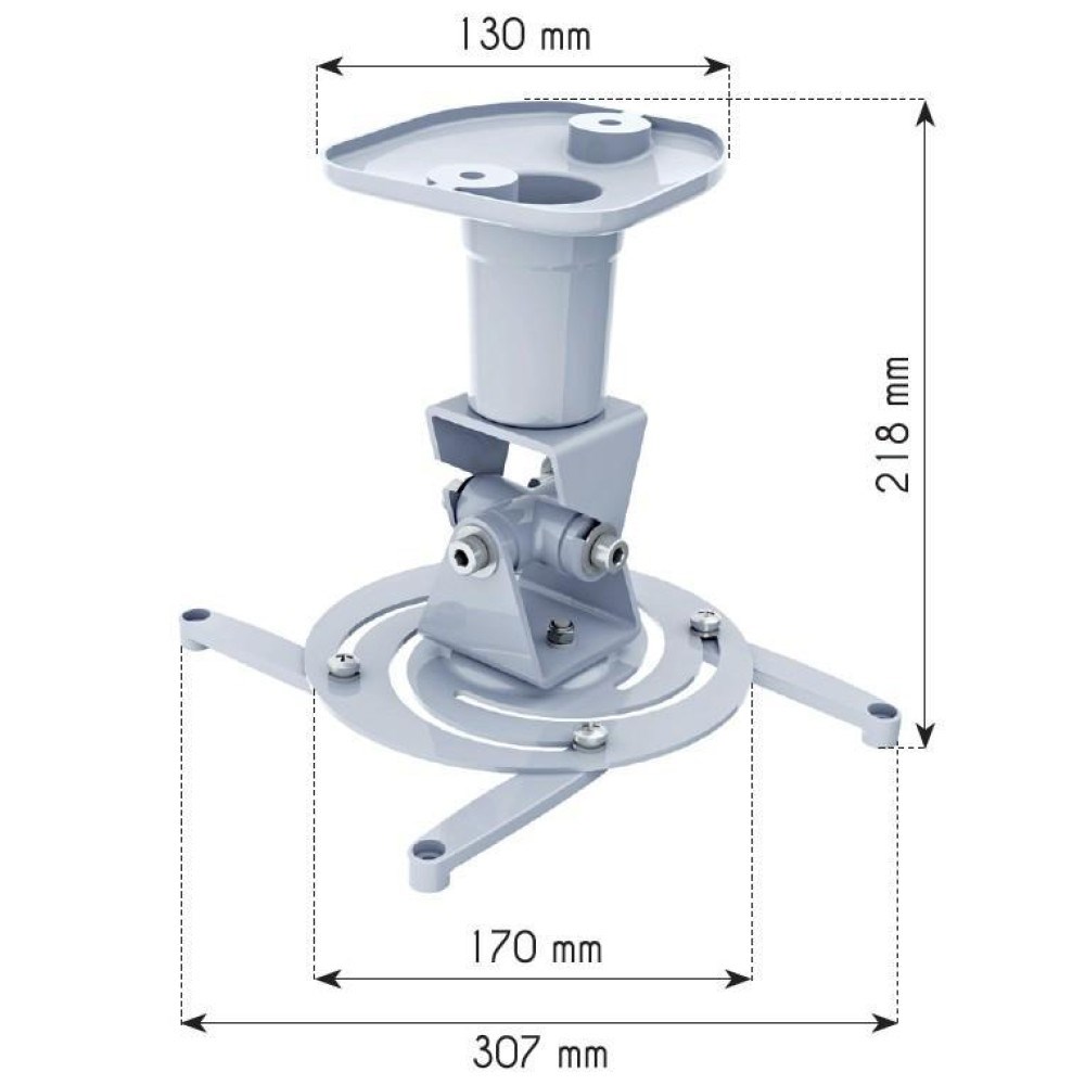 Mbajtëse projektori tavani Techly 022397, deri 10kg, e bardhë