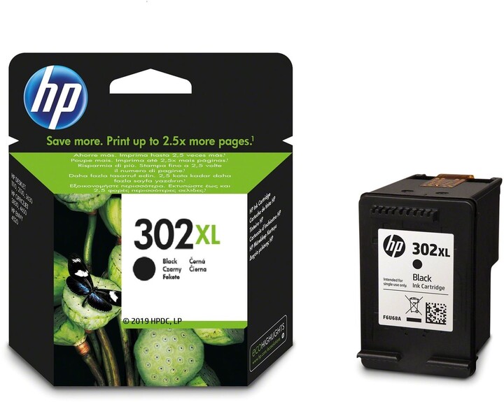 Ngjyrë për printer HP F6U68AE, e zezë, nr. 302XL