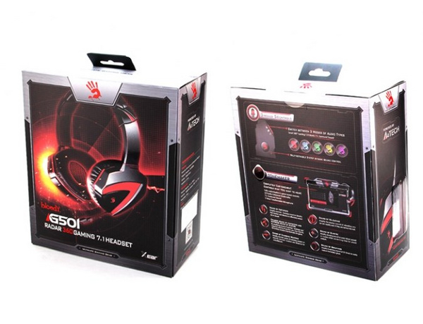 Kufje lojërash A4Tech G501 7.1, USB, 2.2 m, të zeza