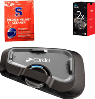 Sistem komunikimi për motor Cardo Freecom 2x, Single Pack, 800 m, i zi