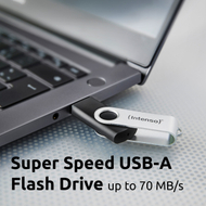 USB Интенсо Office Line, 128GB, USB 3.2, сребрена