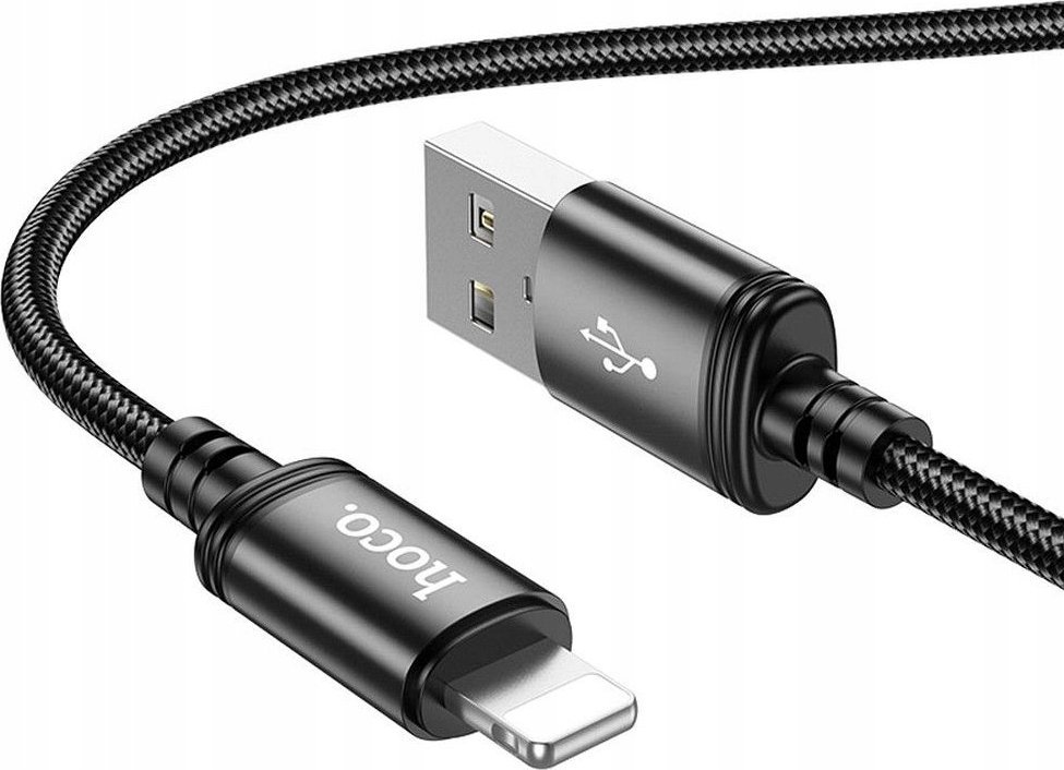 Kabllo karikimi HOCO X91 Radiance, Lightning, 3m, 2.4A, e zezë