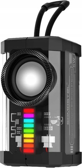 Altoparlant Bluetooth Somostel H607, stereo pairing, transparent