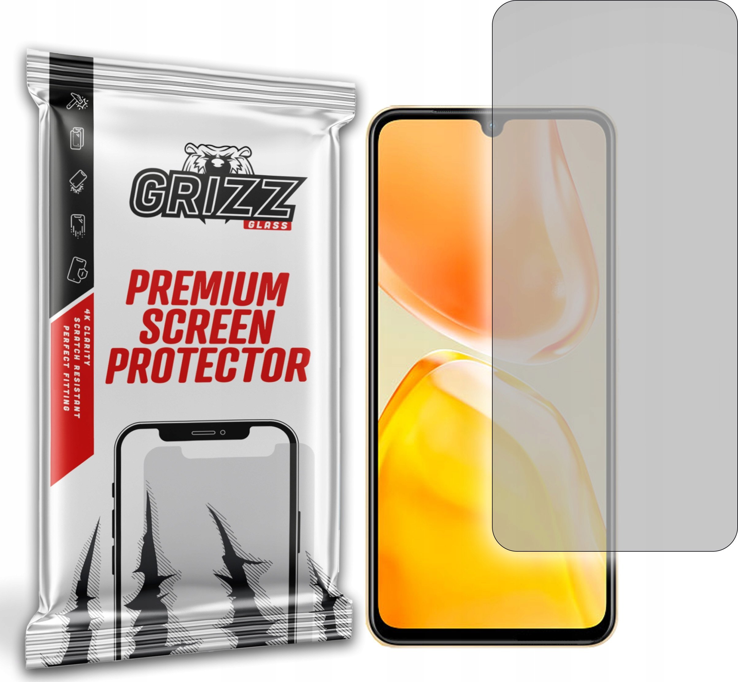 Folie mbrojtëse matte GrizzGlass për Vivo X80 Lite, ekran i plotë, transparente