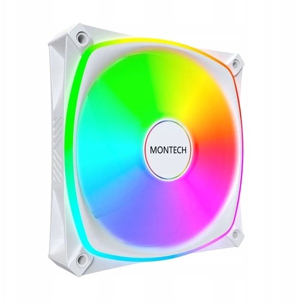 Ventilatorë PC Montech AX120 Pro ARGB, set 3x120mm, PWM, me fan hub, të bardhë 2