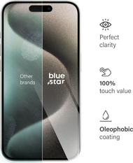 Xham mbrojtës Blue Star për iPhone 15 Pro, tempered glass, transparent