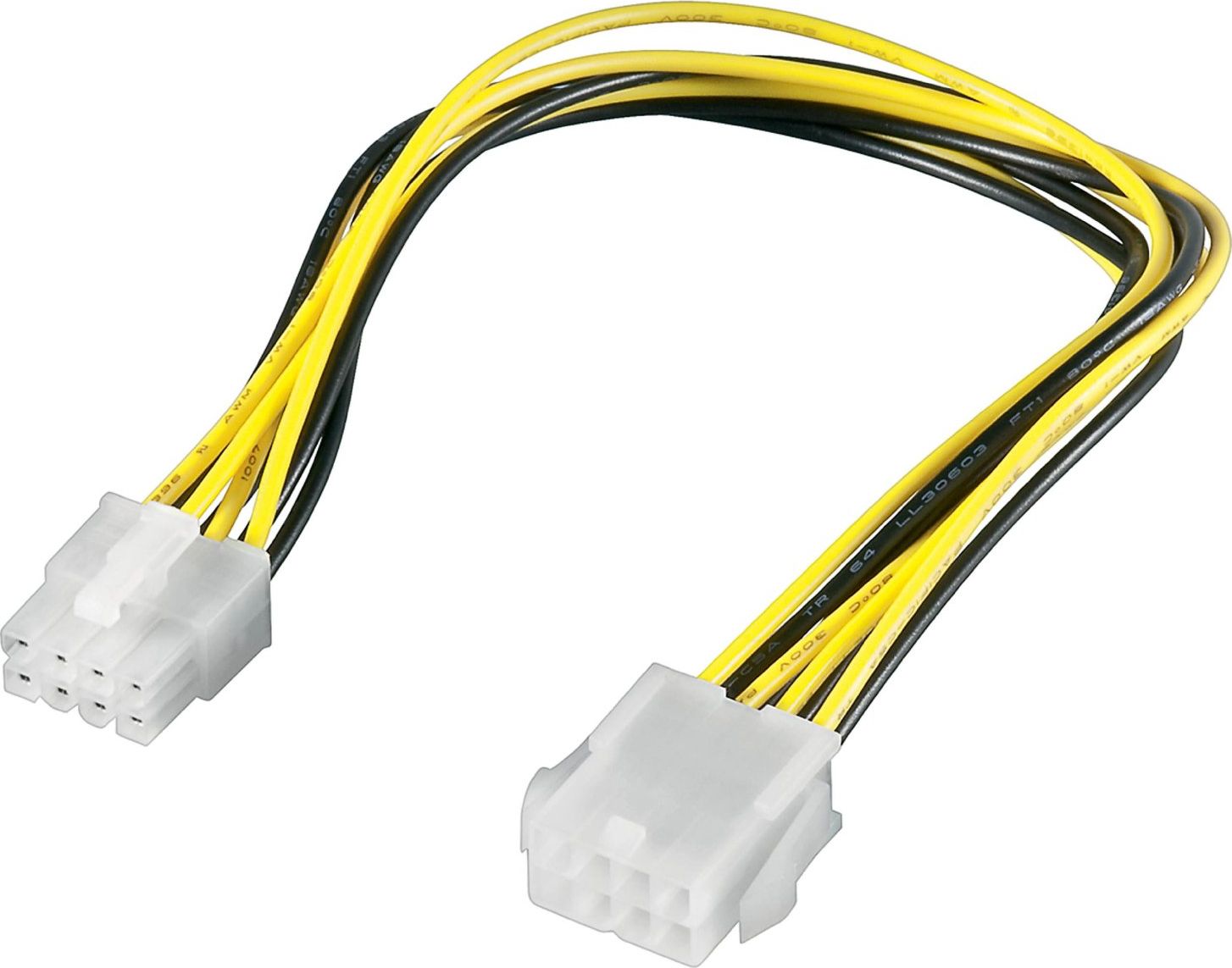 Kabllo Goobay ATX/EPS 8-pin, 0.28m, e zezë / e verdhë