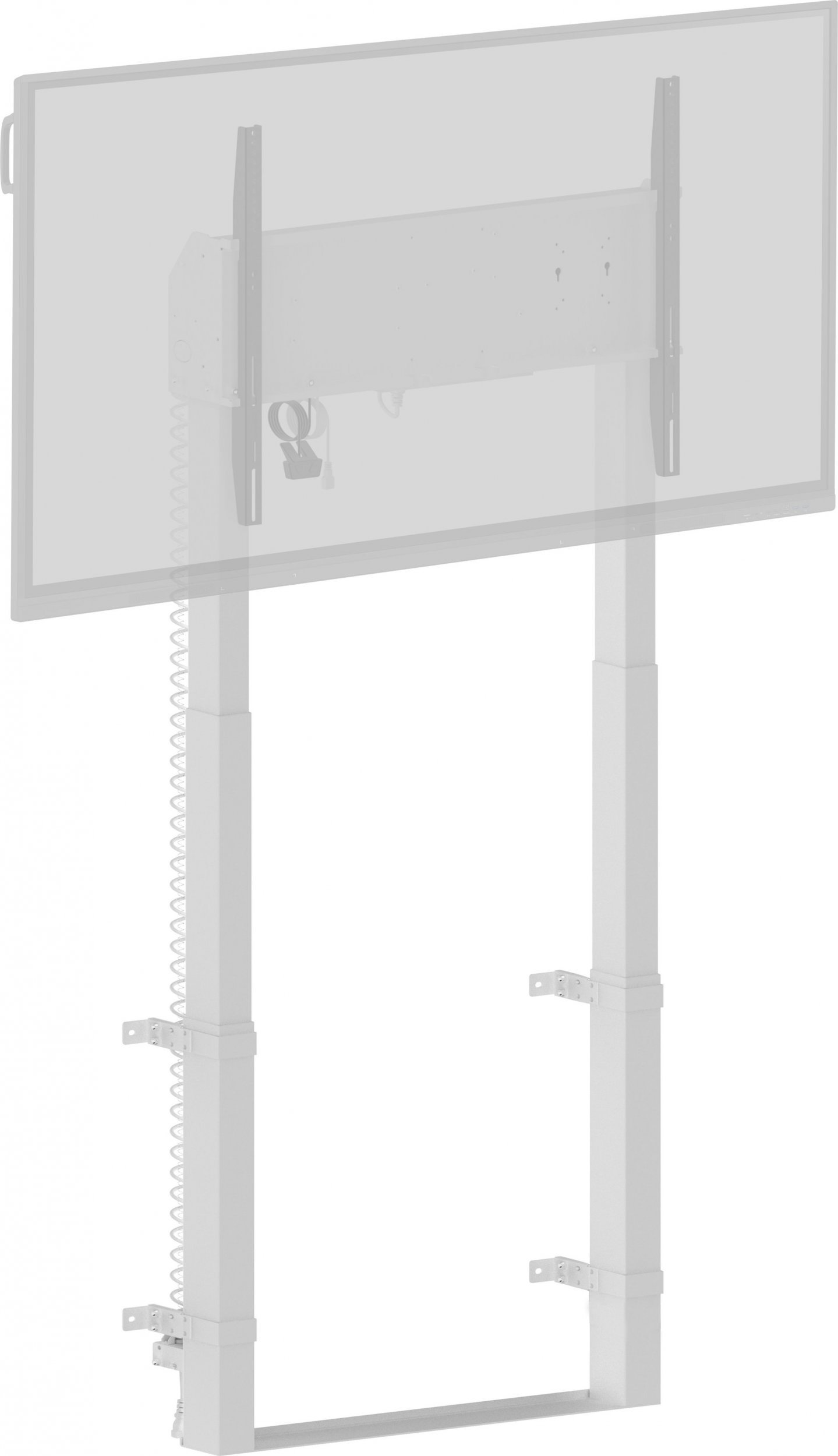 Подна стоечка статив за монитор iiyama MD-WLIFT2031-W1, 55"-98", прилагодување на висина, бела