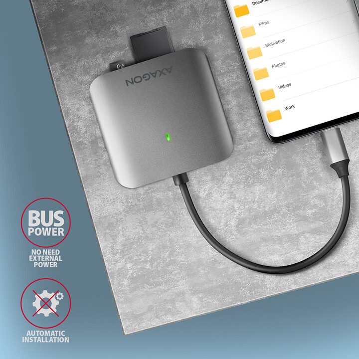 Lexues i kartës së memories AXAGON CRE-S3C, gri