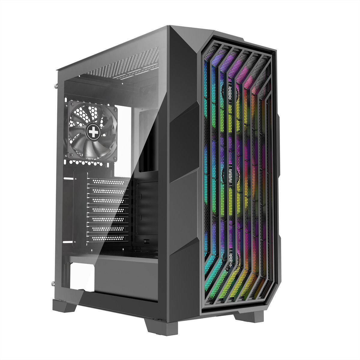 Kutia kompjuterike Xilence Breeze II, MIDI Tower, ARGB, e zezë