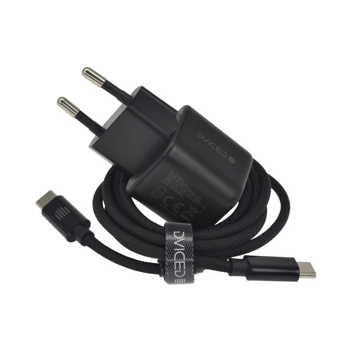 Dviced Wall Charger 30W GaN USB-C EU W Cable, Black