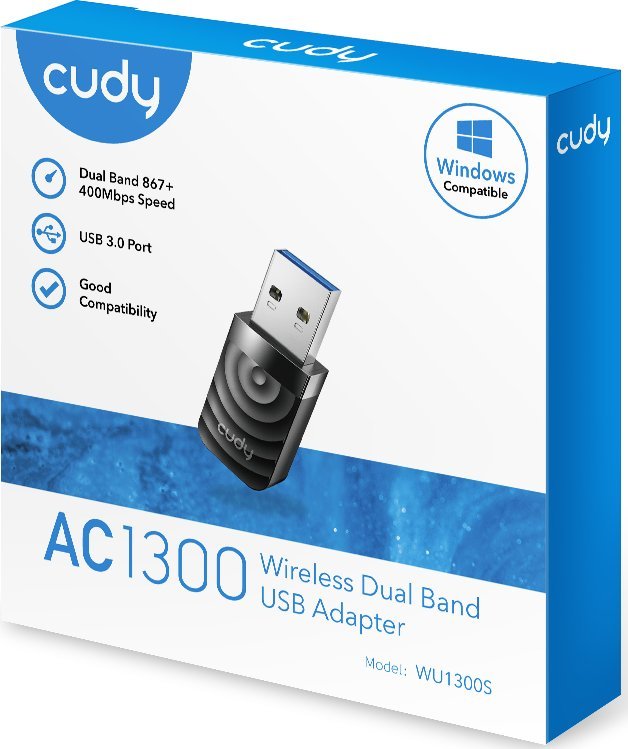 Kartë rrjeti pa tela Cudy WU1300S, USB, Wi-Fi 5, e zezë
