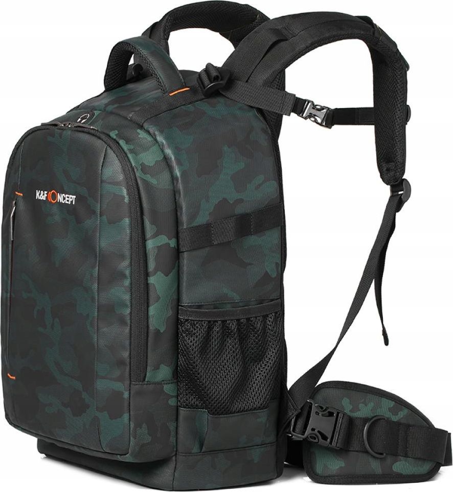 Çantë fotografike K&amp;F Concept KF13.119, 23L, për kamera dhe laptop 14", kamuflazh pylli