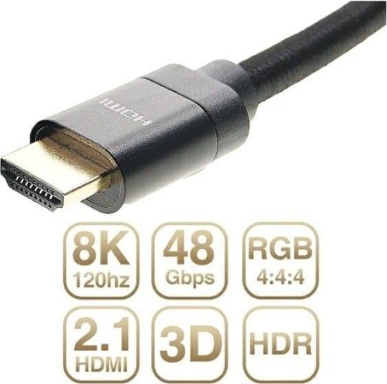 Kabllo HDMI - HDMI 2.1, 3 m, 8K, 120 Hz, e zezë