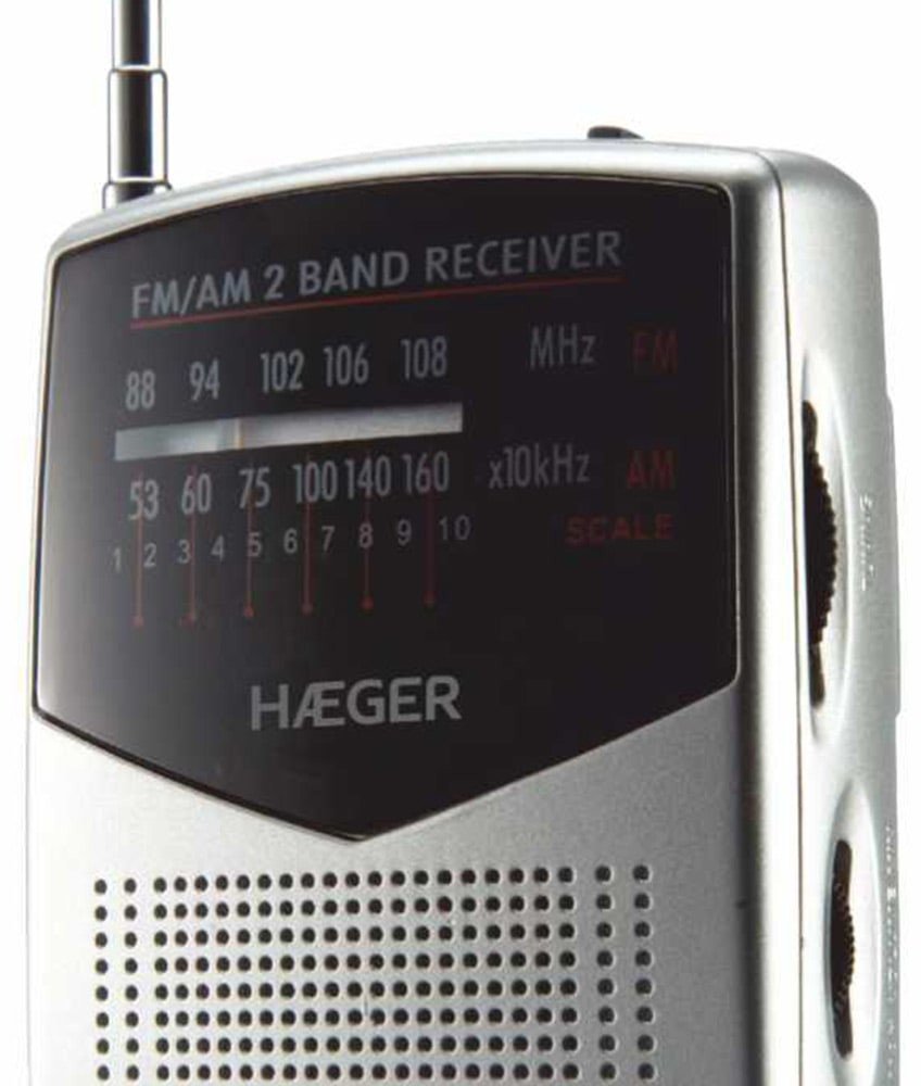 Radio portative Haeger Pocket, AM/FM, me antenë teleskopike, gri