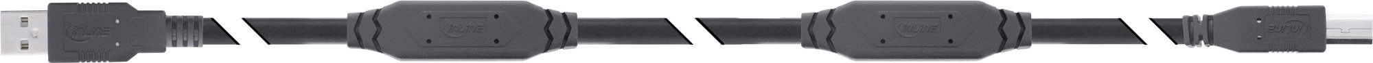 Kabllo aktive USB InLine USB 2.0, USB A në USB B, 12.5m, e zezë