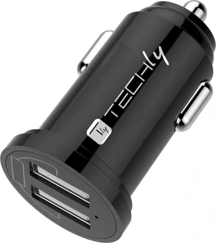 Karikues makine Techly Car Mini Charger, 2x USB, 12W, i zi
