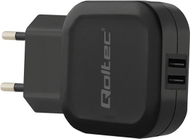 Karikues muri Qoltec 50186, 2x USB A, 3.4A, i zi