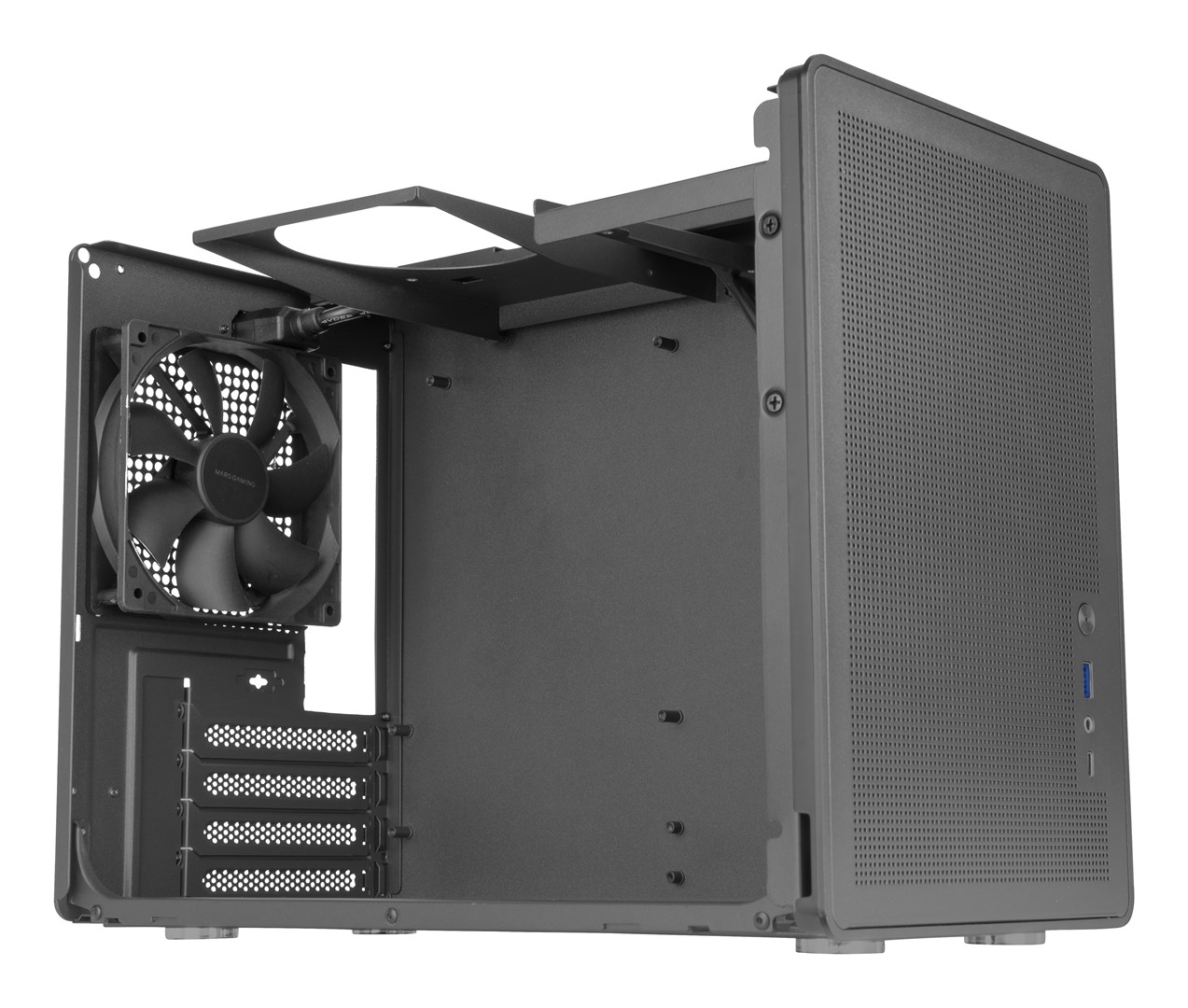 Kuti PC Mars Gaming MC-XPRO, MicroATX, mini tower, mesh, e zezë