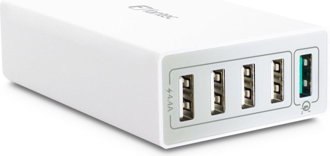 Karikues desktop Fantec 1954, 5x USB A, 2.4A, i bardhë