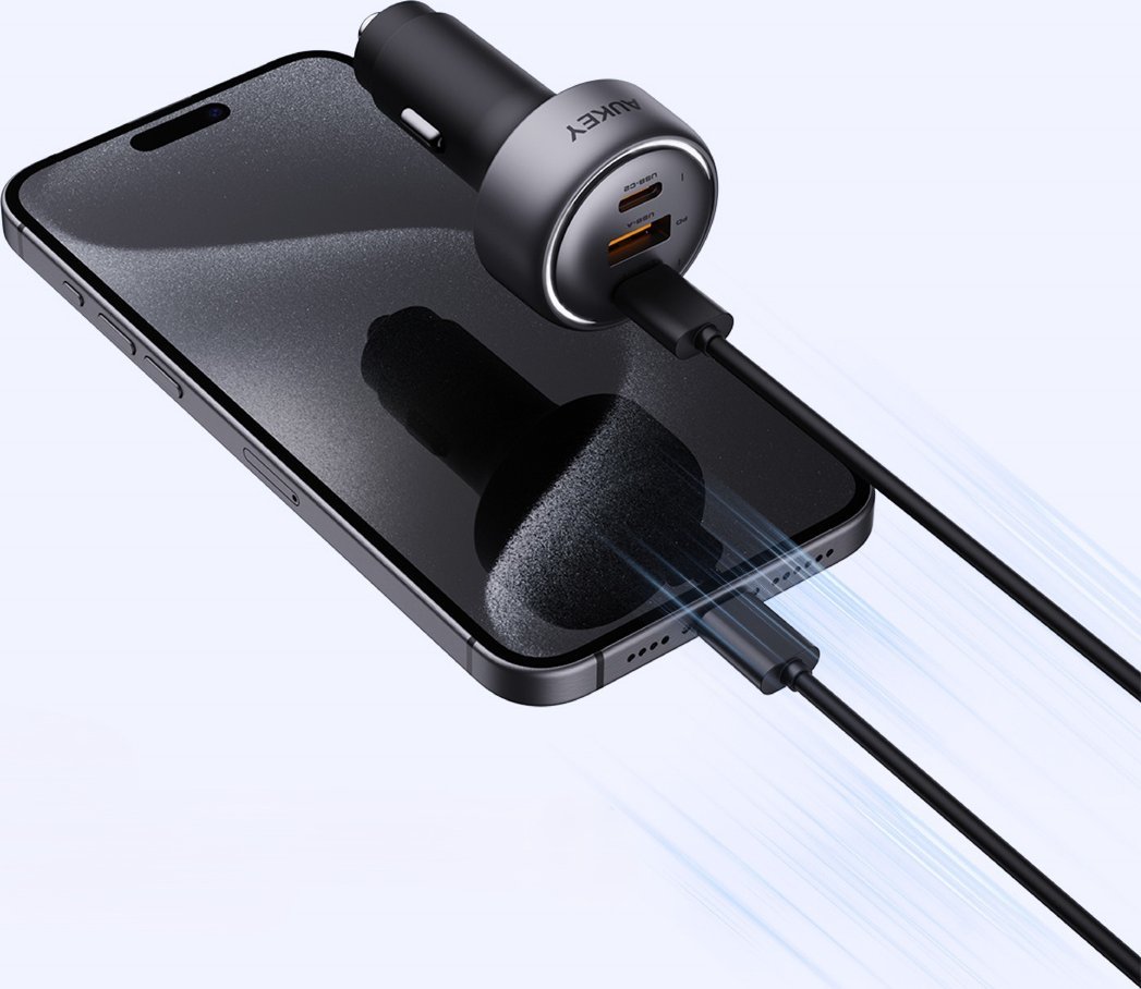 Karikues veture Aukey Pathfinder, 66W, me ekran LED, i zi gri