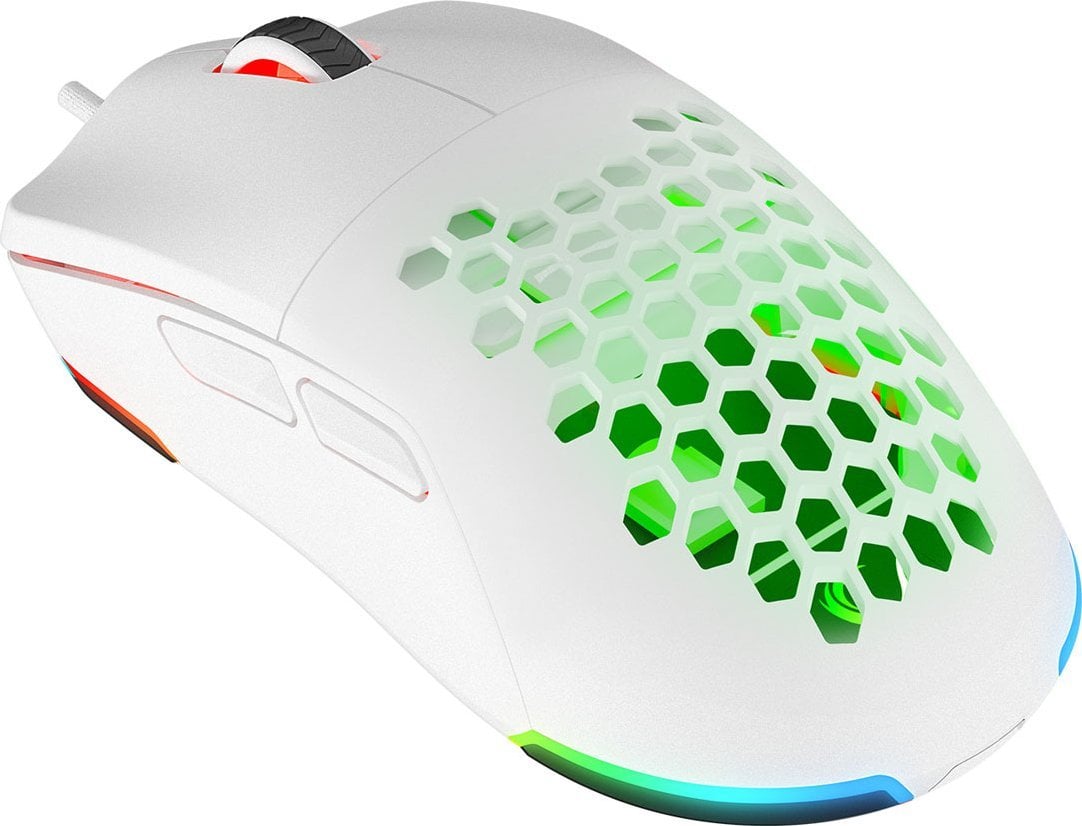 Maus gaming Rampage BLINK, 12800 DPI, me kabllo USB, i bardhë
