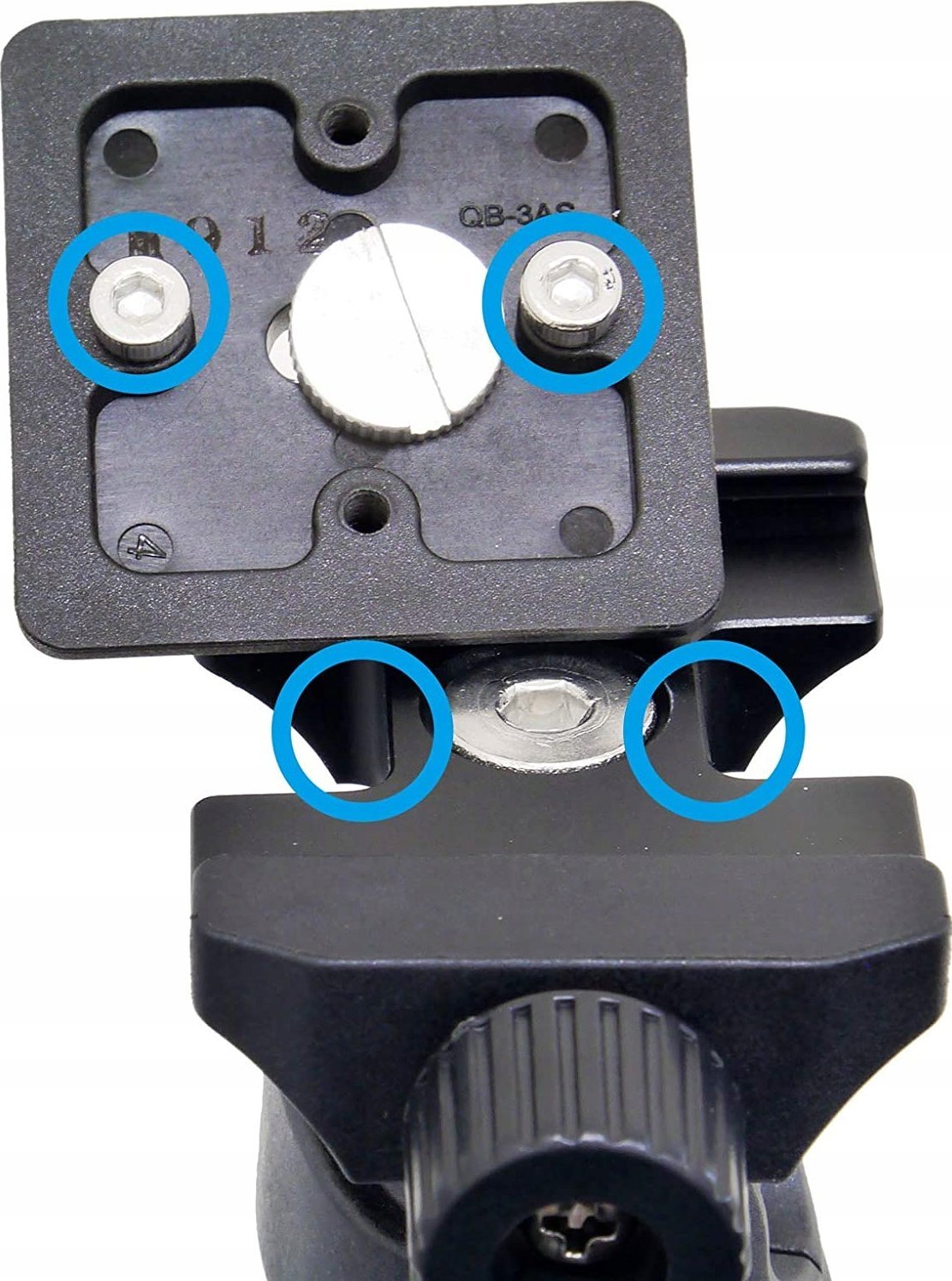 Pllakë quick release Velbon QB-3AS, vidë 1/4", kompatibile Arca Swiss, e zezë