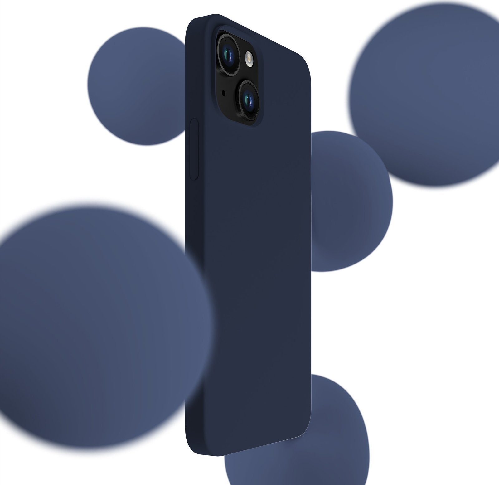Mbulesë silikoni 3MK për iPhone 15, navy blue, blu e errët