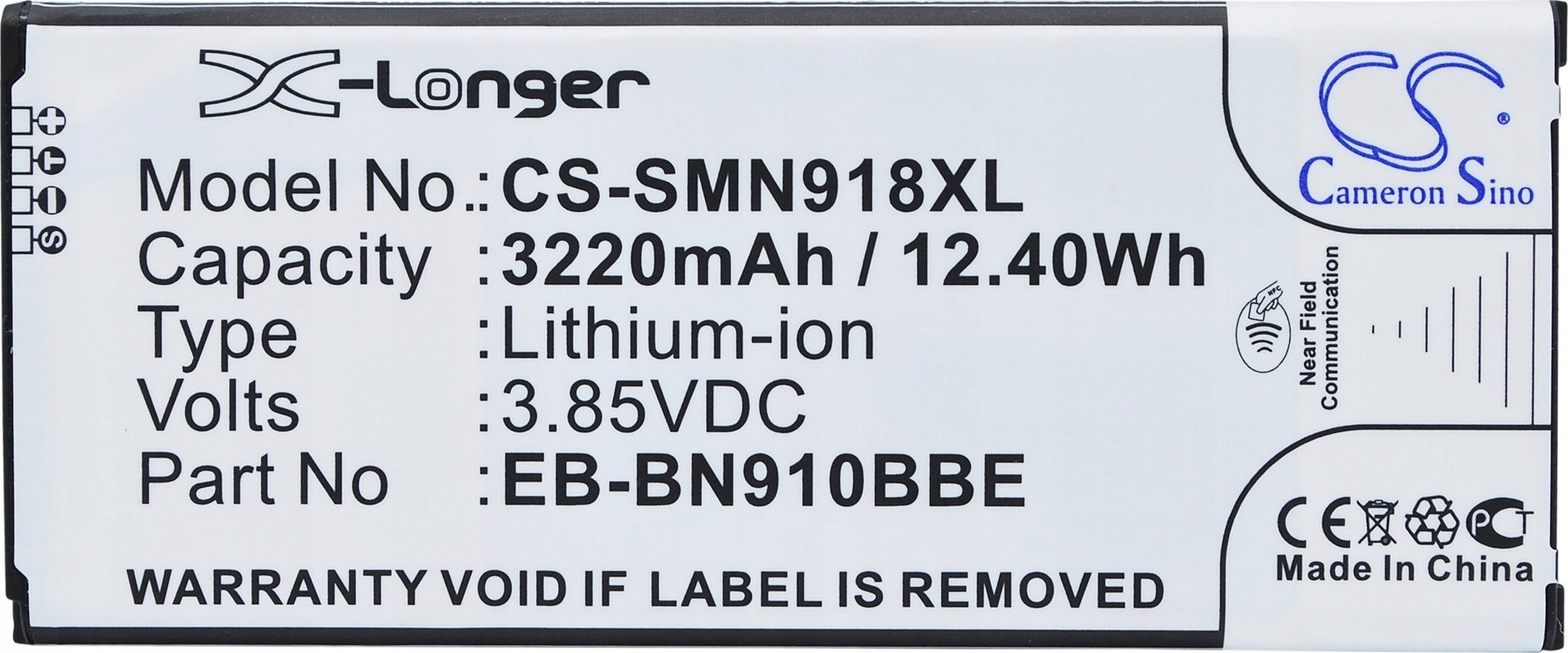 Bateri zëvendësuese Samsung Galaxy Note 4, 3220mAh, Li Ion