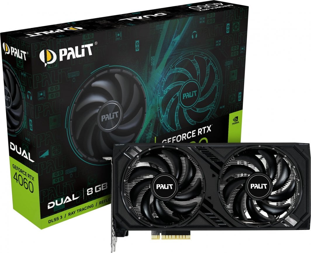 Kartelë grafike PALiT GeForce RTX 4060 Dual, 8GB GDDR6