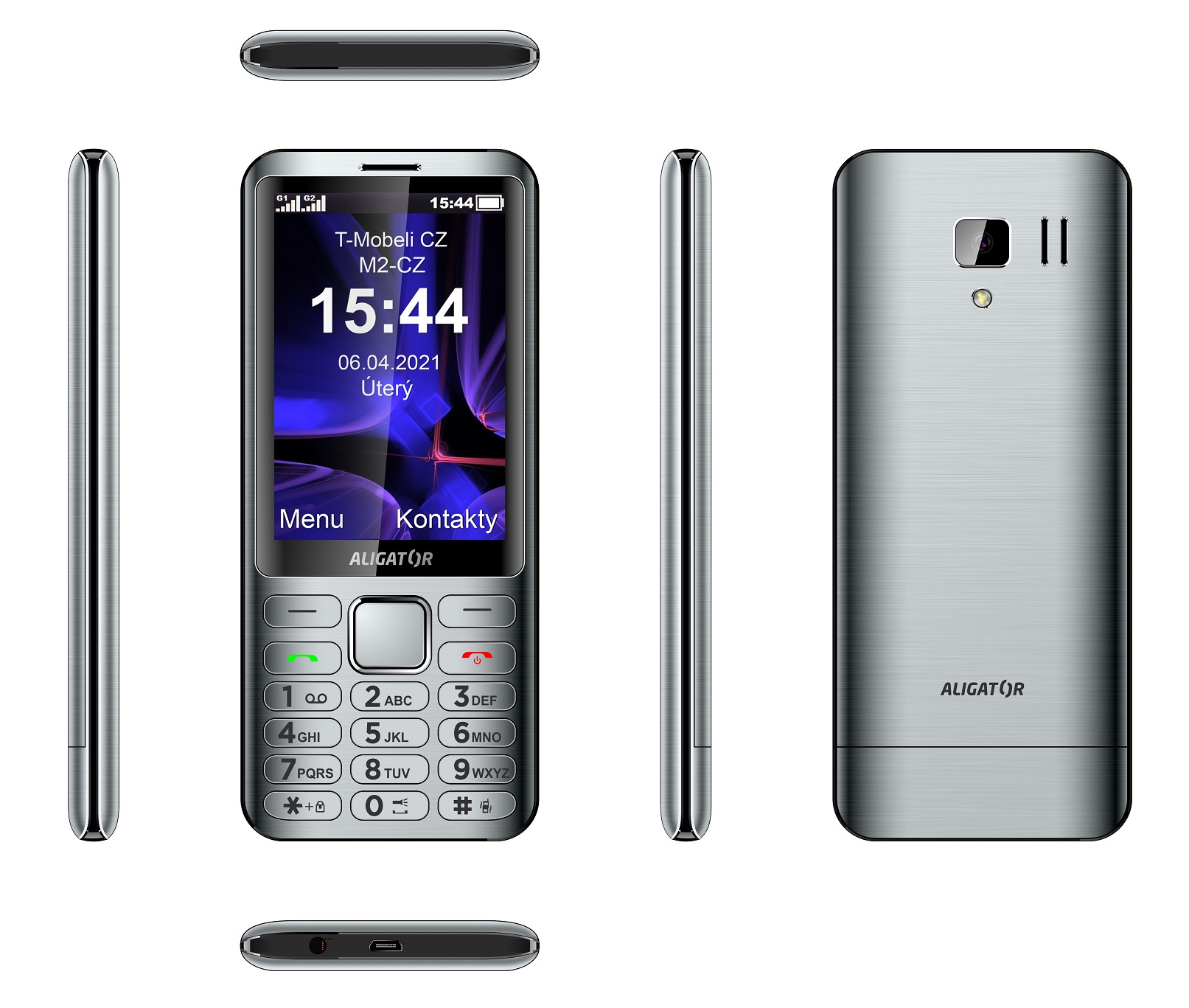 Telefoni Aligator D950, Dual SIM, 3.5", argjendtë