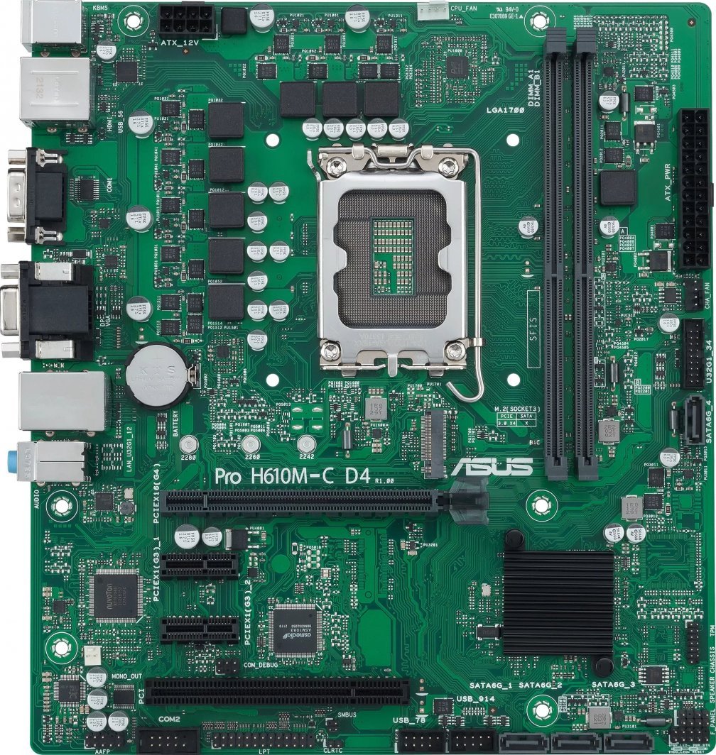 Pllakë amë ASUS PRO H610M-C D4-CSM, Intel H610, Socket 1700, 2 slot, Micro ATX