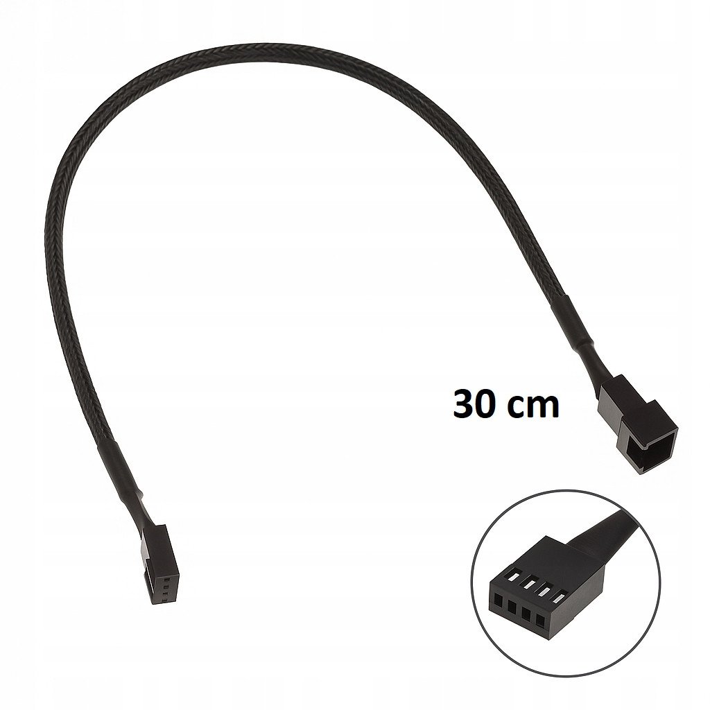 Kabllo zgjatuese PWM Gelid, 4 pin, 30cm, e zezë