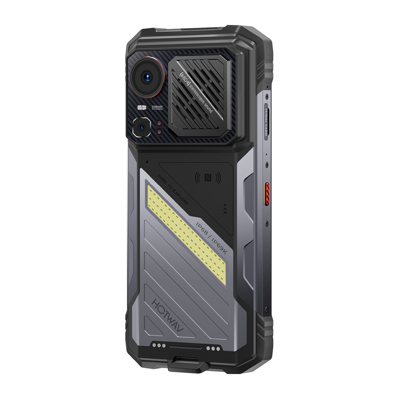 Telefoni i fortë HOTWAV Hyper 8 Ultra, 12GB 512GB, 12000mAh, 5G, gri i zi