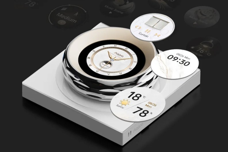 Çelës muri inteligjent Easygates Aqara Touchscreen Dial V1 EU, 2 kanale, ekran 2.08", i bardhë