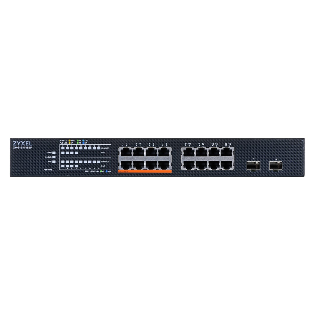 Switch rrjeti Zyxel XMG1915-18EP, 16 porta 2.5GbE, 2 porta SFP+, gri